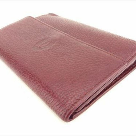 Cartier Wallet Purse Trifold Mastline Red Woman Authentic Used - Picture 8 of 8